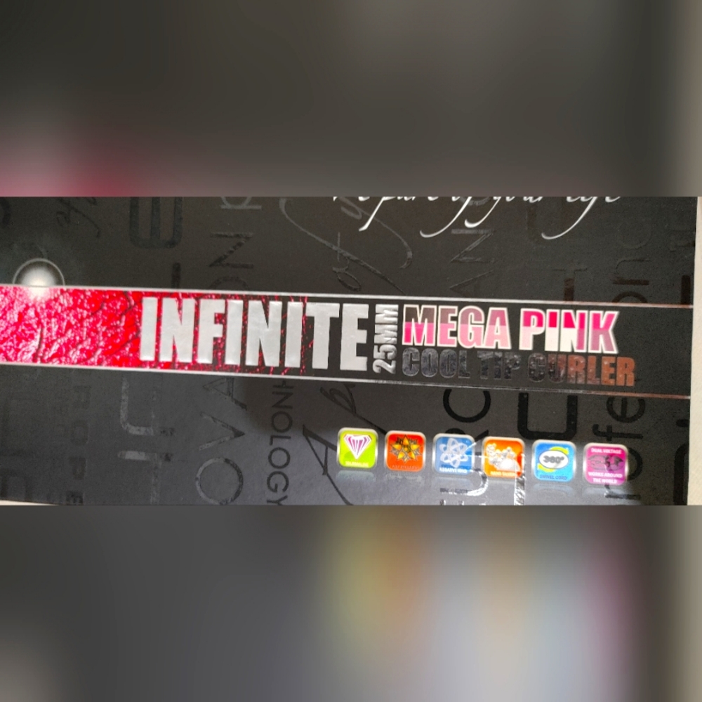 Infinite Mega pink cool tip curler never used